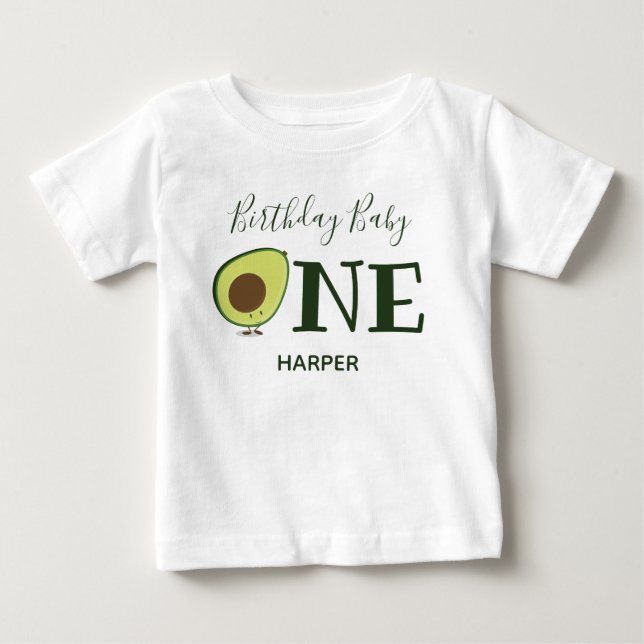 T-shirt Pour Bébé Avocado 1er premier anniversaire (Devant)