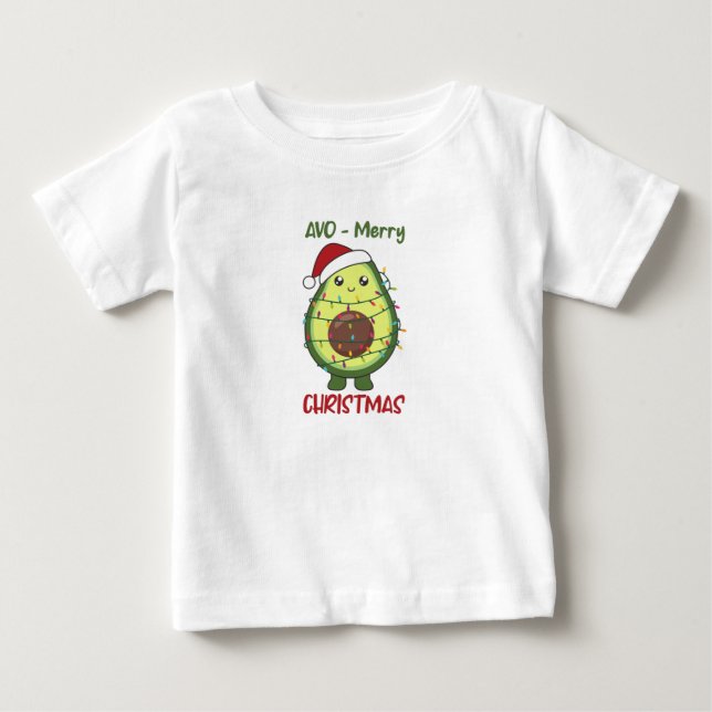 T-shirt Pour Bébé Avocado illuminations de Noël Amusant Avocados Adu (Devant)