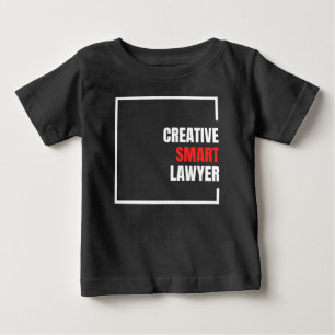 T-shirt Pour Bébé avocat intelligent créatif texte blanc et rouge