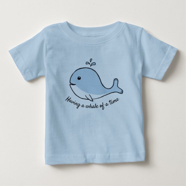 T-shirt Pour Bébé Avoir une baleine d'un temps bleu (Devant)
