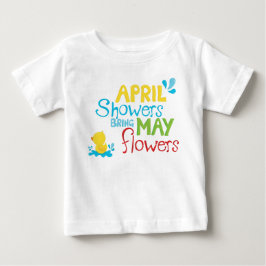T-shirt Pour Bébé Avril Douche Apporter mai Fleurs