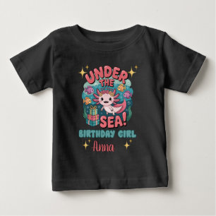 T-shirt Pour Bébé Axolotl Sous la mer Anniversaire Girl Cute Océan