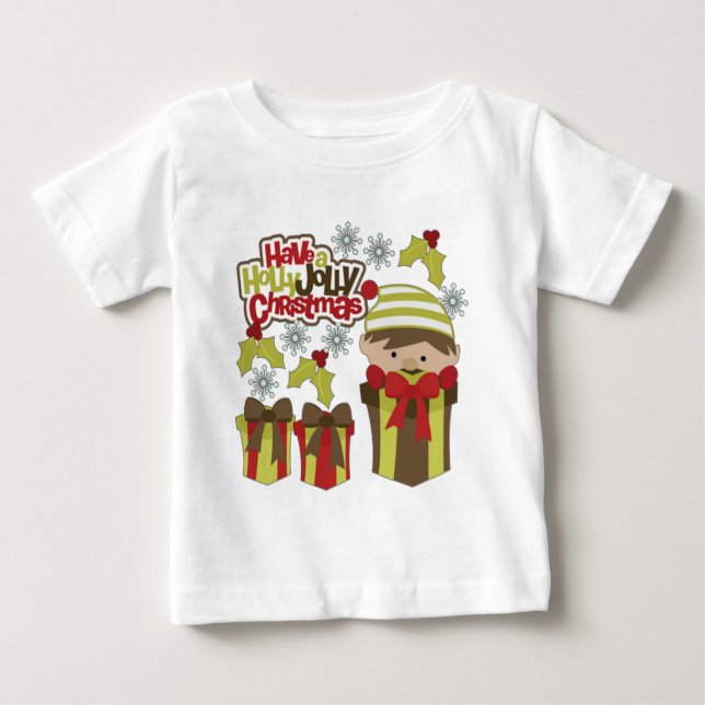 T-shirt Pour Bébé Ayez Un Noël Holly Jolly (Devant)