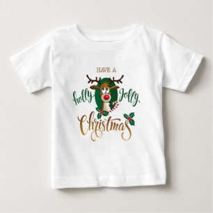 T-shirt Pour Bébé Ayez Un Reindeer De Noël Holly Jolly   Vacances