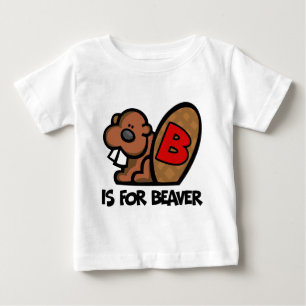 T-shirt Pour Bébé B est pour le castor