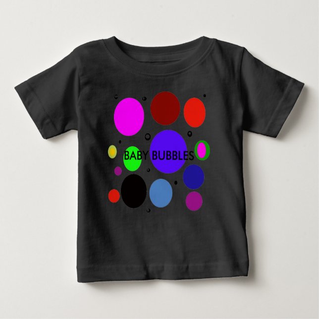 T-shirt Pour Bébé Babby Bubbles Kinder Multi bulle) (Devant)