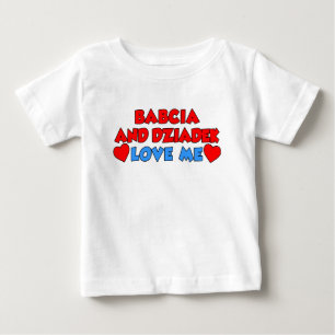 T-shirt Pour Bébé Babcia et Dziadek m'aiment