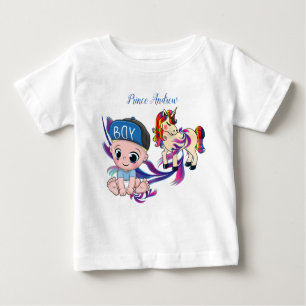 T-shirt Pour Bébé Baby Boy Bubbles & Unicorns