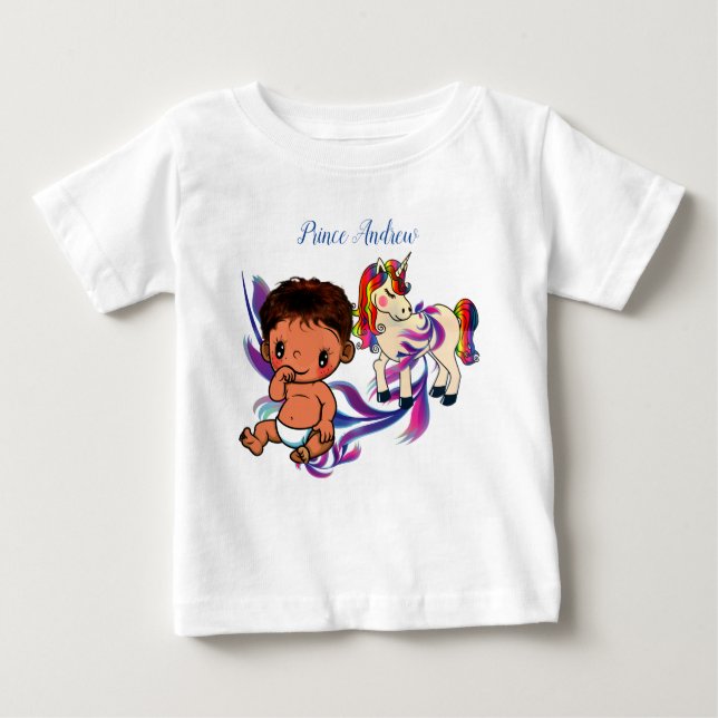 T-shirt Pour Bébé Baby Boy Bubbles & Unicorns (Devant)