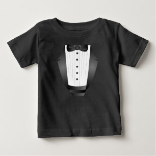 T-shirt Pour Bébé baby Boy First Birthday Bow Cravate Black Tuxedo