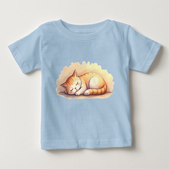T-shirt Pour Bébé Baby Cat Sleeping (Devant)
