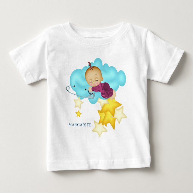 T-shirt Pour Bébé Baby Girl (2) sur un nuage (Devant)
