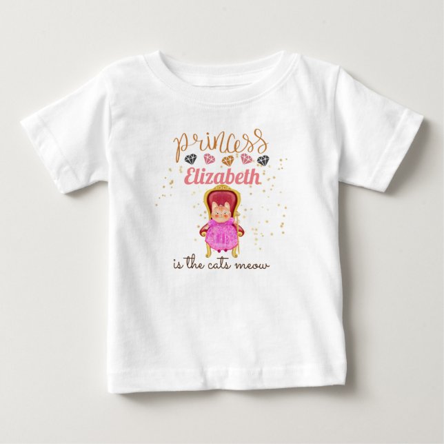 T-shirt Pour Bébé Baby Girl Cadeaux 1er Anniversaire Douche Princess (Devant)