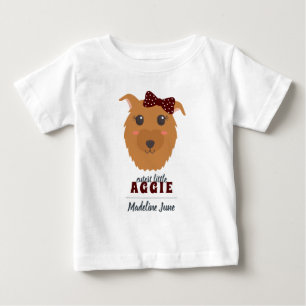 T-shirt Pour Bébé Baby Girl Chien Maroon