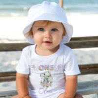 Baby Girl First Birthday Nom Elephant mignon One