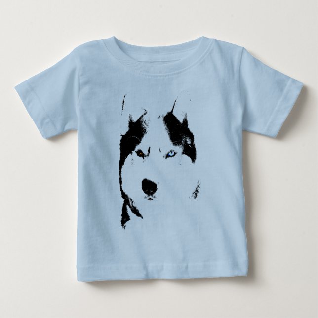 T-shirt Pour Bébé Baby Husky Bodysuit Sled Dog Baby Creepers (Devant)