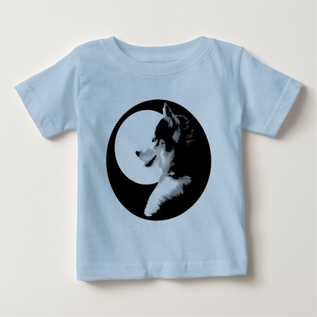 T-shirt Pour Bébé Baby Husky Chemise traîneau Chien Baby Tee - shirt (Devant)