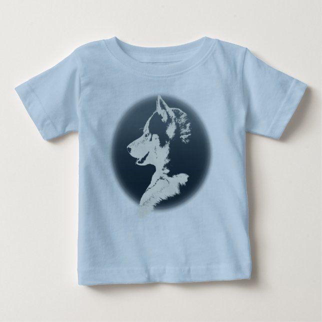 T-shirt Pour Bébé Baby Husky Romper Sibérien Husky Puppy Romper (Devant)