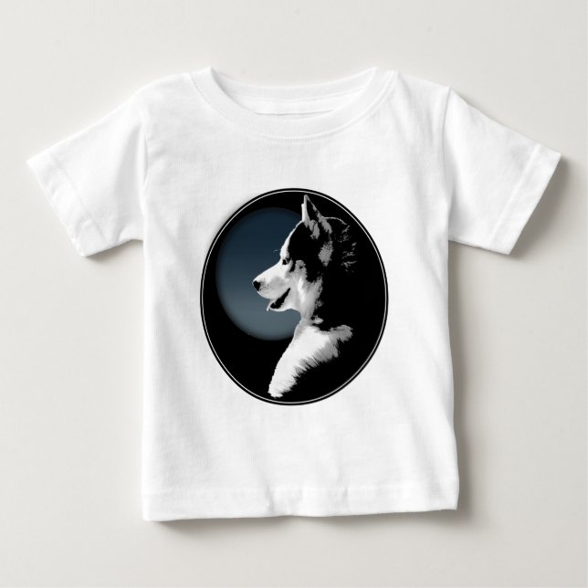 T-shirt Pour Bébé Baby Husky Tootoo Bodysuit Husky Puppy Baby Dress (Devant)