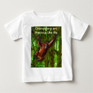 T-shirt Pour Bébé Baby Orangutan & Rainforest Primate Art Cadeau