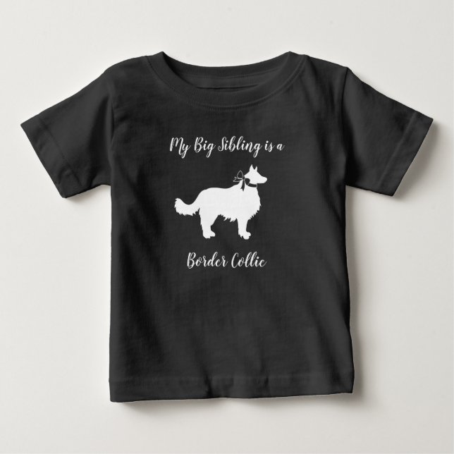 T-shirt Pour Bébé Baby shower Collie frontalier (Devant)