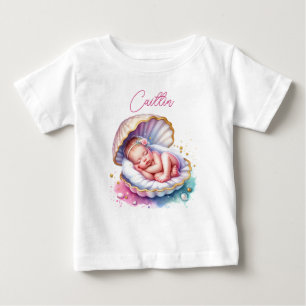T-shirt Pour Bébé Baby shower de fille côtière personnalisée