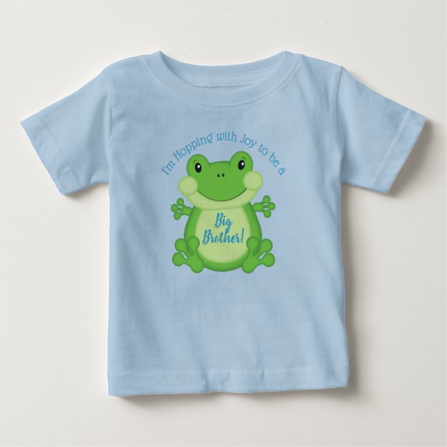 T-shirt Pour Bébé Baby shower de grenouille bleu (Devant)