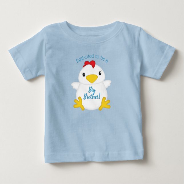 T-shirt Pour Bébé Baby shower de poulet Blue Boy (Devant)