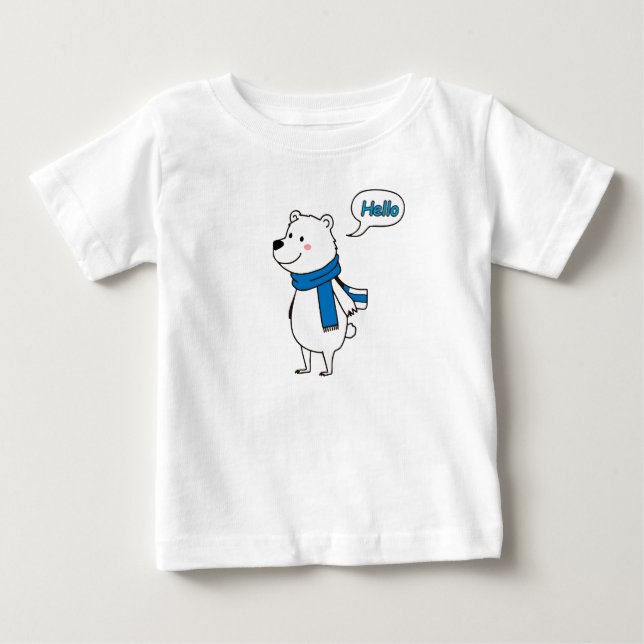 T-shirt Pour Bébé Baby Shower Ourson Polaire Mignon avec amour- doux (Devant)