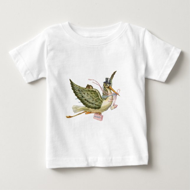 T-SHIRT POUR BÉBÉ BABY SHOWER STORK (Devant)