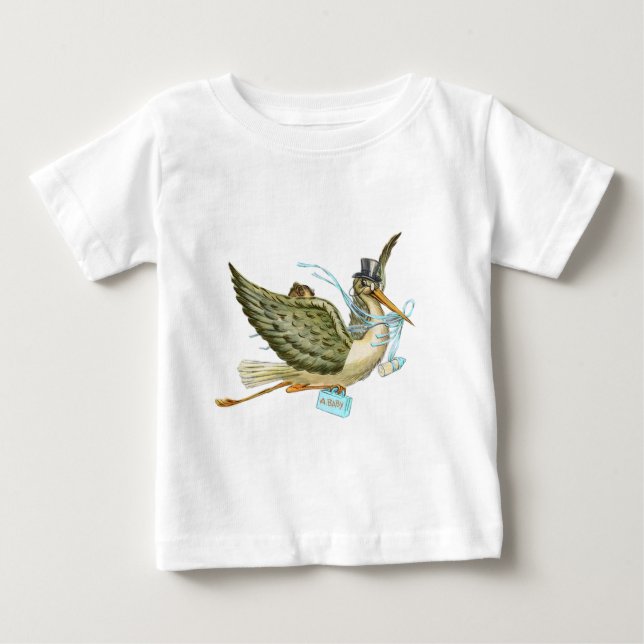 T-SHIRT POUR BÉBÉ BABY SHOWER STORK (Devant)