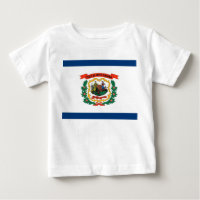 Baby T Shirt avec Drapeau de Virginie Occidentale,