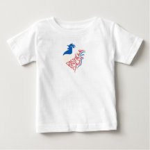 Baby Tee with French Rooster Celebration Design