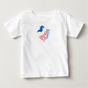 T-shirt Pour Bébé Baby Tee with French Rooster Celebration Design