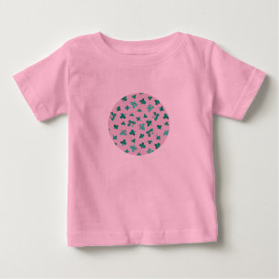 T-shirt Pour Bébé Baby tutu bodysuit with clover leaves on pink
