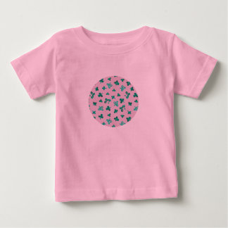 T-shirt Pour Bébé Baby tutu bodysuit with clover leaves on pink