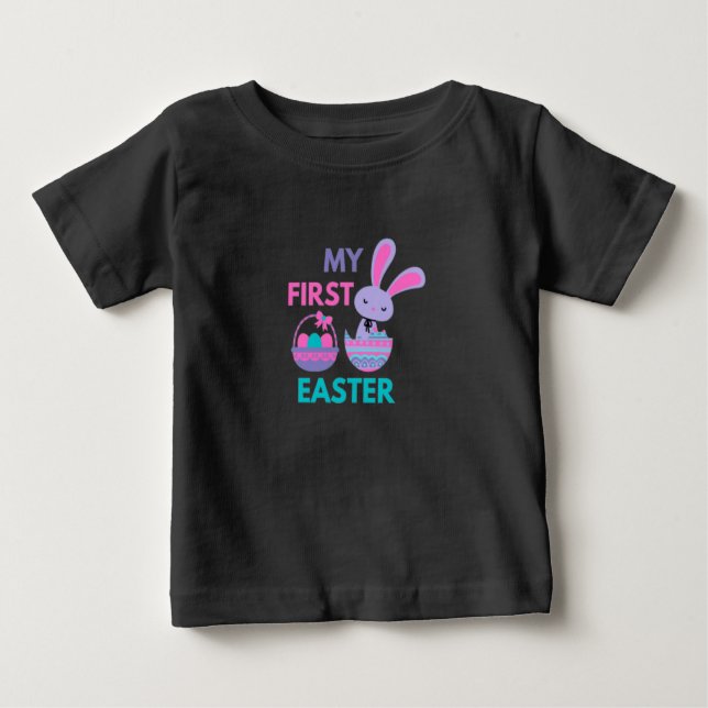 T-shirt Pour Bébé Babys First Paster Funny Rabbit (Devant)
