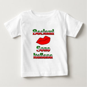 T-shirt Pour Bébé Baciami Sono Italiana (embrassez-moi que je suis