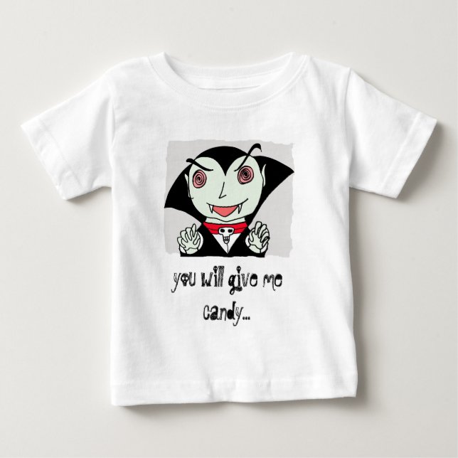 T-shirt Pour Bébé badinez Dracula, vous me donnera la sucrerie… (Devant)