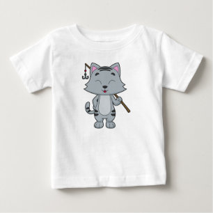 T-shirt Pour Bébé Baguette de pêche de chat