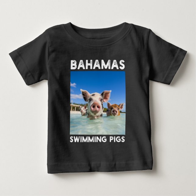 T-shirt Pour Bébé Bahamas Pigs de natation Exuma (Devant)
