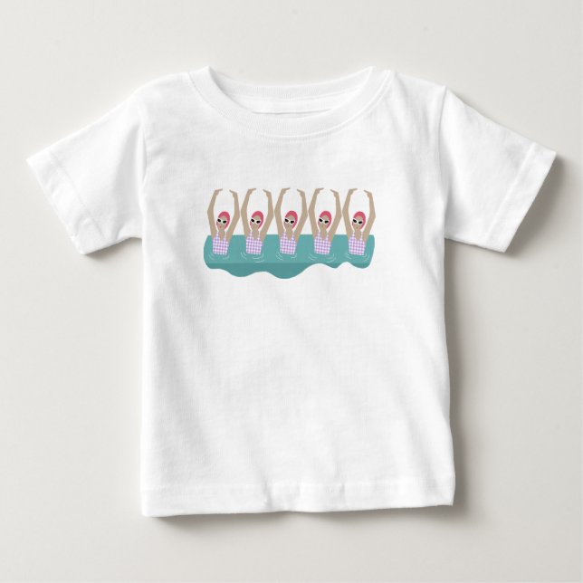 T-shirt Pour Bébé Baigneurs artistiques | Illustration de natation a (Devant)