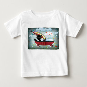 T-shirt Pour Bébé Baignoire pour chat mère et bébé