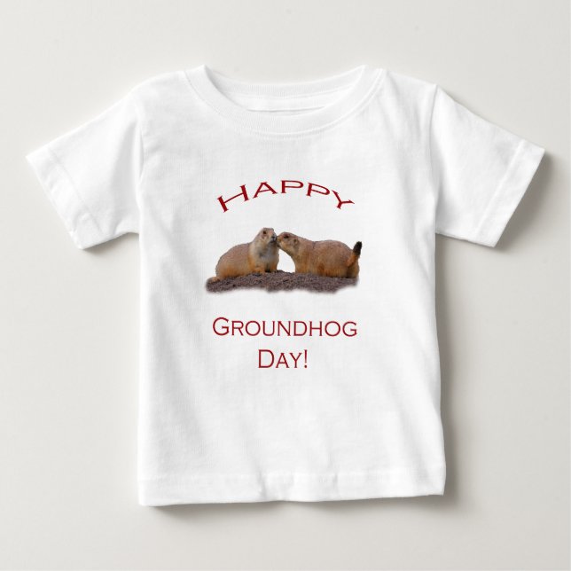 T-shirt Pour Bébé Baiser de jour de Groundhog (Devant)