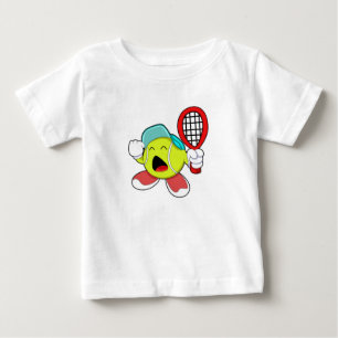 T-shirt Pour Bébé Bal de tennis avec raquette de tennis