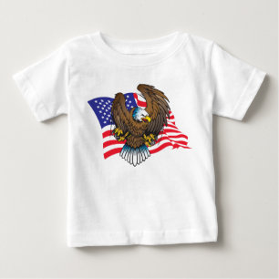 T-shirt Pour Bébé Bald Aeagle et American Flag