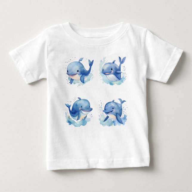 T-shirt Pour Bébé Baleine (Devant)