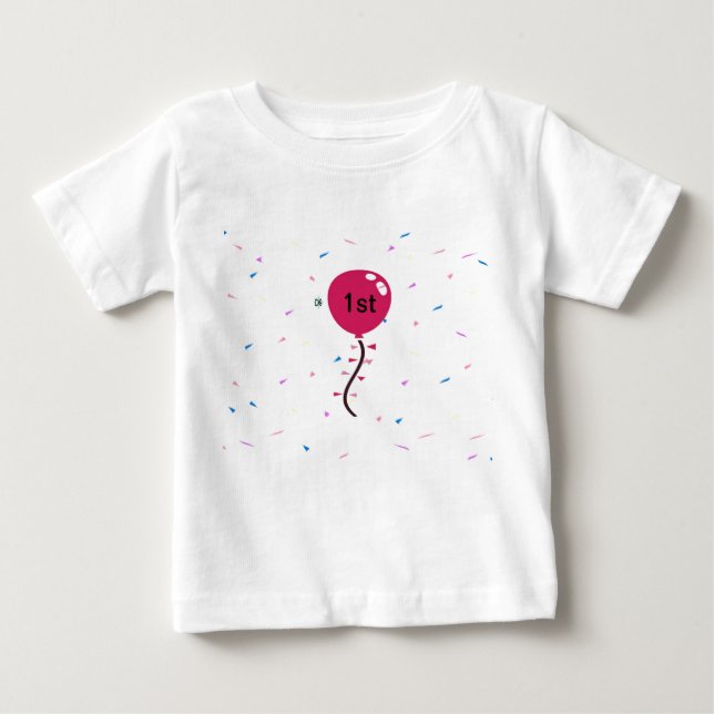 T-shirt Pour Bébé Ballon de 1er anniversaire (Devant)