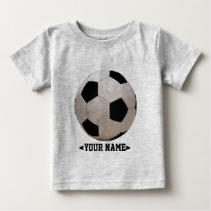 T-shirt Pour Bébé Ballon de football blanc et noir