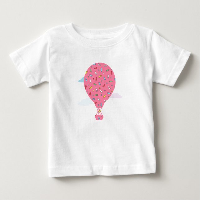 T-shirt Pour Bébé Ballons à air chaud rose (Devant)